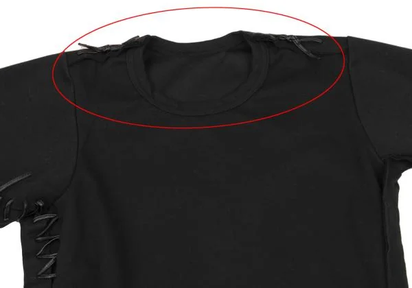 COMME des GARCONS Synthetic Leather String Lace-up Long T shirt K-154270_003