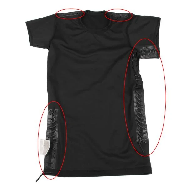 COMME des GARCONS Synthetic Leather String Lace-up Long T shirt K-154270_011