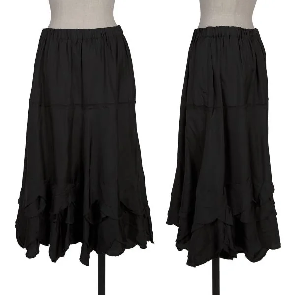 COMME des GARCONS Block Check Weave Hem Round Skirt Black S K-154290_001