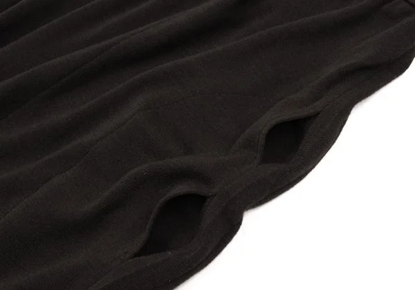Yohji Yamamoto FEMME Pleats Switching Wool Knit Skirt K-154359_004