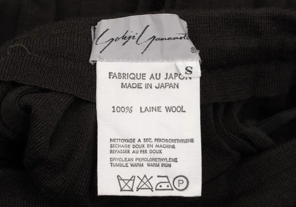 Yohji Yamamoto FEMME Pleats Switching Wool Knit Skirt K-154359_015