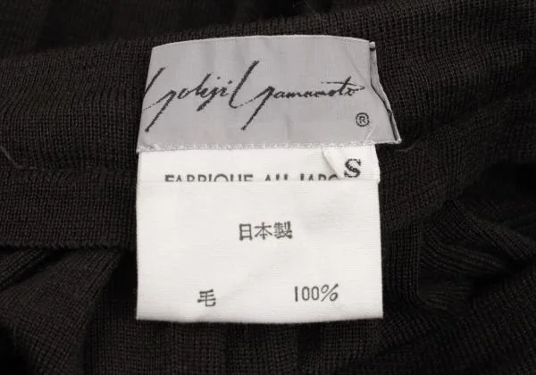 Yohji Yamamoto FEMME Pleats Switching Wool Knit Skirt K-154359_016