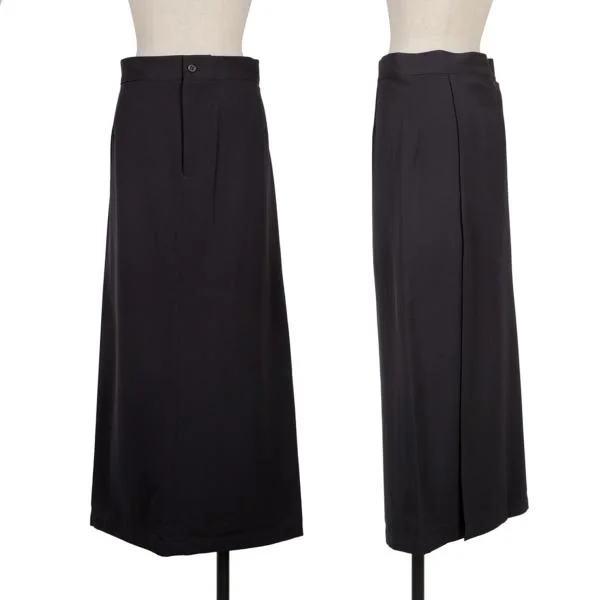 Yohji Yamamoto FEMME Wool Gaba Long Skirt Navy SS K-154360_001
