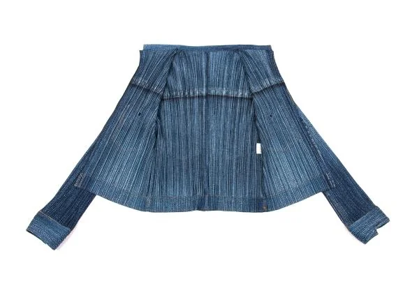 プリーツプリーズPLEATS PLEASE デニム転写プリントプリーツ