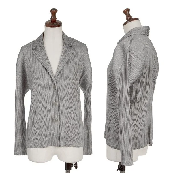 PLEATS PLEASE Fabric Printed Pleats Jacket Grey 3 K-154380_001