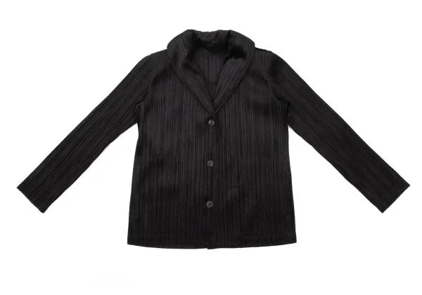PLEATS PLEASE Velour Pleated Shawl Collar Jacket K-154386_002