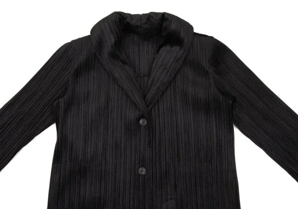 PLEATS PLEASE Velour Pleated Shawl Collar Jacket K-154386_003