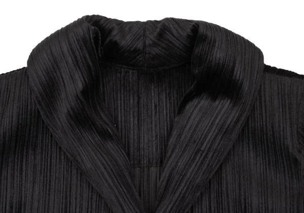 PLEATS PLEASE Velour Pleated Shawl Collar Jacket K-154386_004