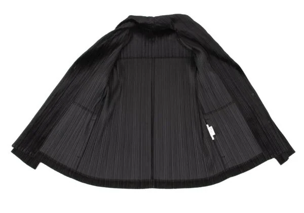PLEATS PLEASE Velour Pleated Shawl Collar Jacket K-154386_010