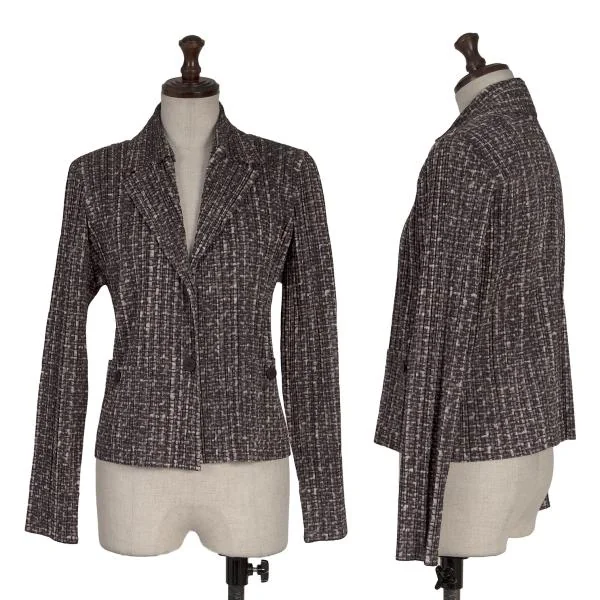 PLEATS PLEASE Printed Pleats Jacket Brown 3 K-154392_001