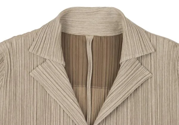 プリーツプリーズPLEATS PLEASE コットンポリプリーツジャケット ベージュ3 K-154395_004