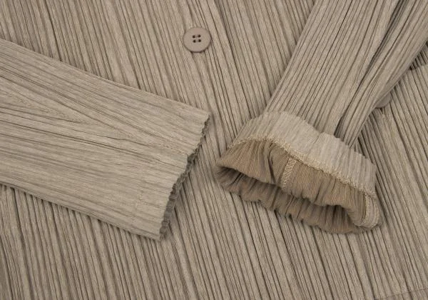 プリーツプリーズPLEATS PLEASE コットンポリプリーツジャケット ベージュ3 K-154395_007