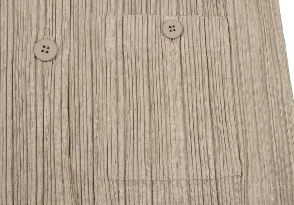 プリーツプリーズPLEATS PLEASE コットンポリプリーツジャケット ベージュ3 K-154395_009