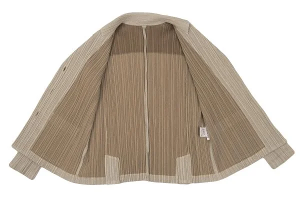 プリーツプリーズPLEATS PLEASE コットンポリプリーツセットアップ  ベージュ3 K-154397_010