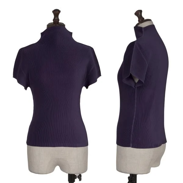 PLEATS PLEASE Mist Pleated Turtleneck T Shirt Purple 3 K-154413_001