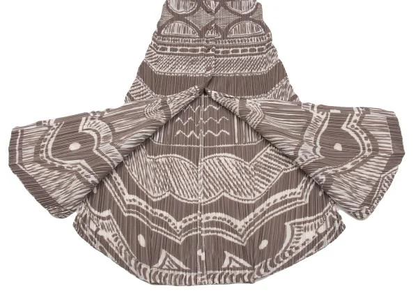 PLEATS PLEASE Graphic Printed Pleats Sleeveless Shirt Dress K-154426_008