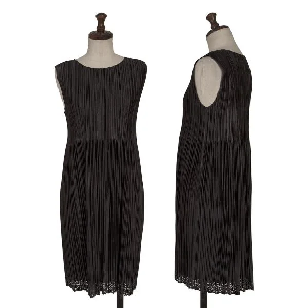 PLEATS PLEASE Cutting Design Sleeveless Dress Charcoal 3 K-154428_001