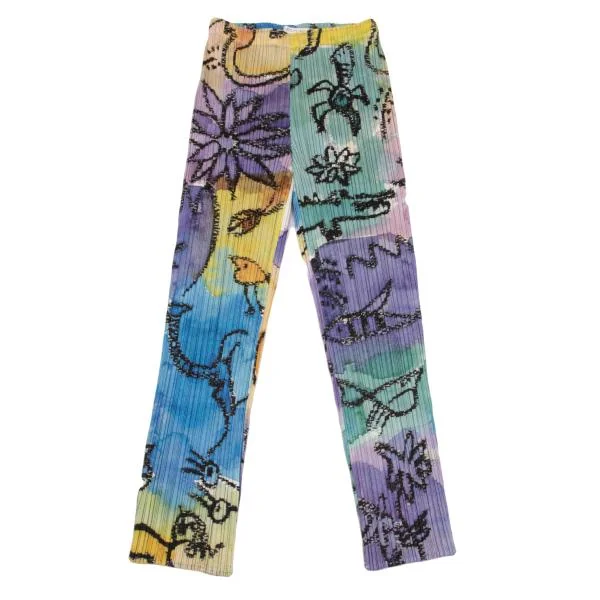 PLEATS PLEASE Graffiti Printed Pleats Pants Multi-Color 1 K-154435_001