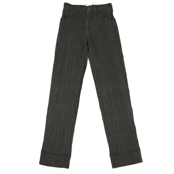 PLEATS PLEASE Fabric Print Pleated Pants Charcoal 3 K-154436_001