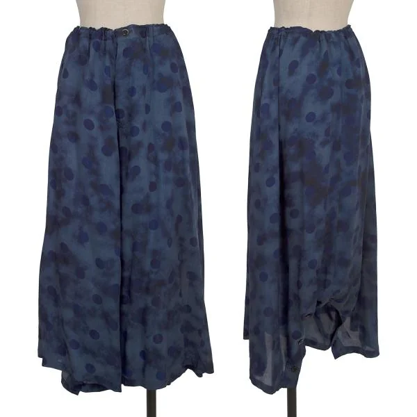 Y's Cupro Dot Hem Button 2WAY Pants Blue 2 K-154450_001