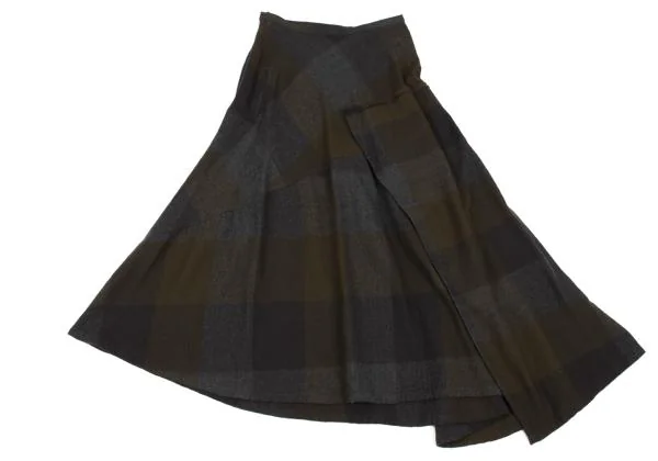 Yohji Yamamoto NOIR Block Check Switching Design Skirt K-154453_002