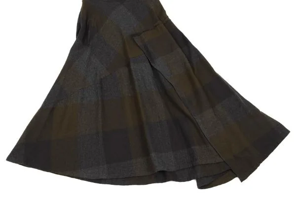 Yohji Yamamoto NOIR Block Check Switching Design Skirt K-154453_006