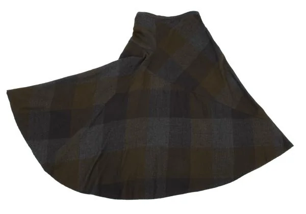 Yohji Yamamoto NOIR Block Check Switching Design Skirt K-154453_012
