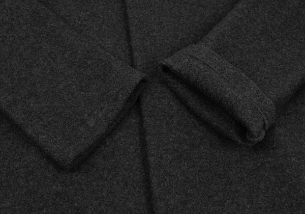 ヨウジヤマモト ノアールYohji Yamamoto NOIR フェルトウールピン留めスタンドカラージャケット チャコール3 K-154456_006