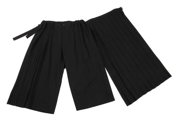 B Yohji Yamamoto Wool Pleated Wrap Pants K-154457_006