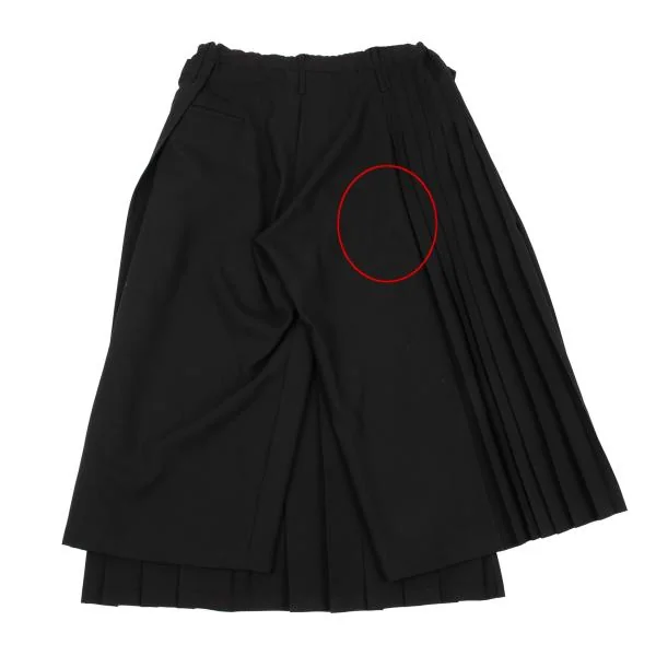 B Yohji Yamamoto Wool Pleated Wrap Pants K-154457_014