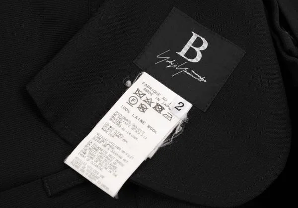 B Yohji Yamamoto Wool Pleated Wrap Pants K-154457_019