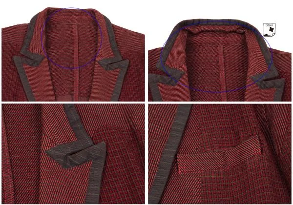 イッセイミヤケ エーポックISSEY MIYAKE A-POC 染め刺し子織り切替デザインジャケット 赤3 K-154462_003