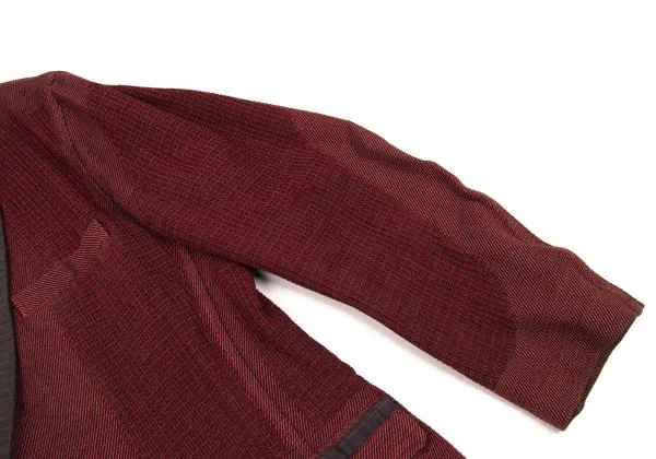 イッセイミヤケ エーポックISSEY MIYAKE A-POC 染め刺し子織り切替デザインジャケット 赤3 K-154462_004