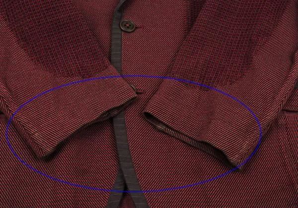 イッセイミヤケ エーポックISSEY MIYAKE A-POC 染め刺し子織り切替デザインジャケット 赤3 K-154462_005