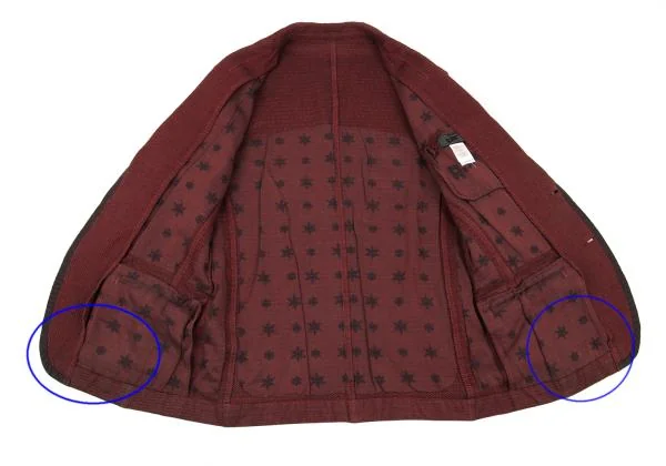 イッセイミヤケ エーポックISSEY MIYAKE A-POC 染め刺し子織り切替デザインジャケット 赤3 K-154462_010