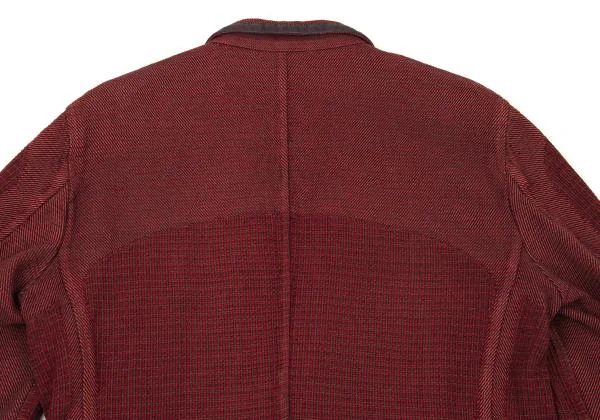 イッセイミヤケ エーポックISSEY MIYAKE A-POC 染め刺し子織り切替デザインジャケット 赤3 K-154462_016