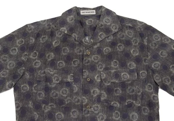 ISSEY MIYAKE MEN Striped Dot Print Short Sleeve Shirt K-154479_002