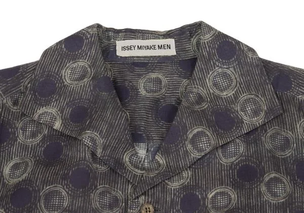 ISSEY MIYAKE MEN Striped Dot Print Short Sleeve Shirt K-154479_003