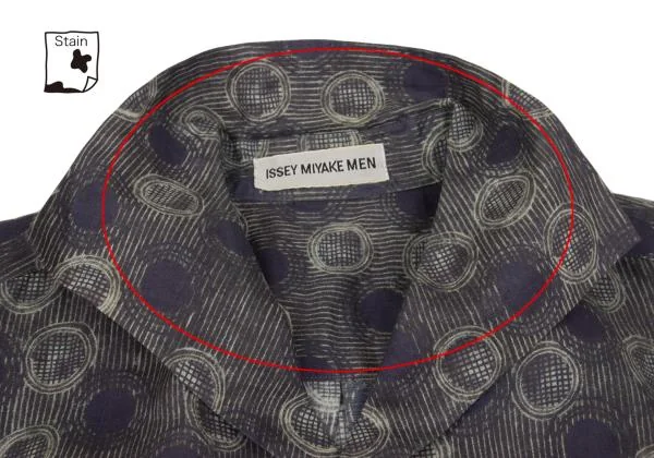 ISSEY MIYAKE MEN Striped Dot Print Short Sleeve Shirt K-154479_005