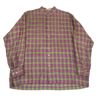 ISSEY MIYAKE MEN Checked Stand Collar Shirt