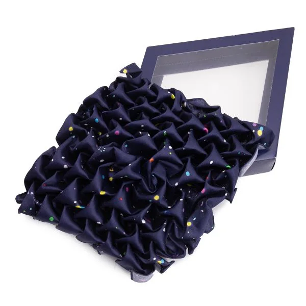 ISSEY MIYAKE Printed Pleats Handkerchief Navy  K-154502_001
