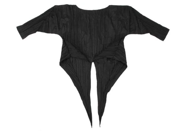 ISSEY MIYAKE Poly Silk Pleated V Back Top  K-154511_002