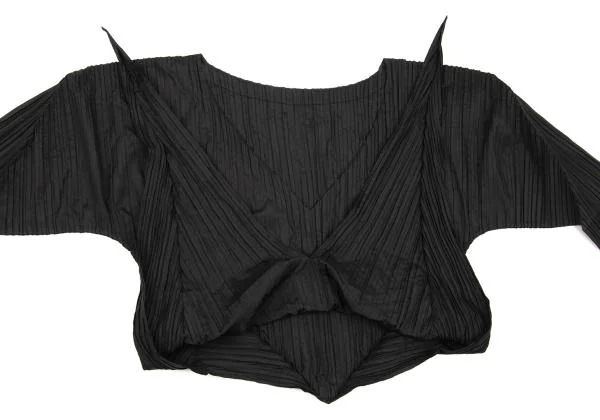 ISSEY MIYAKE Poly Silk Pleated V Back Top  K-154511_016
