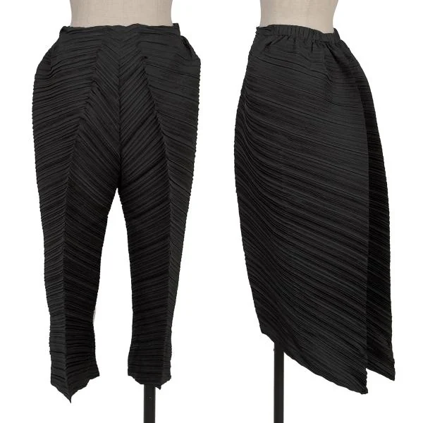 ISSEY MIYAKE Pleated 2D Design Pants Black M K-154512_001