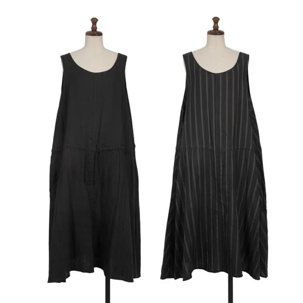 Unbranded Striped Reversible Sleeveless Dress Black 2 K-154546_001