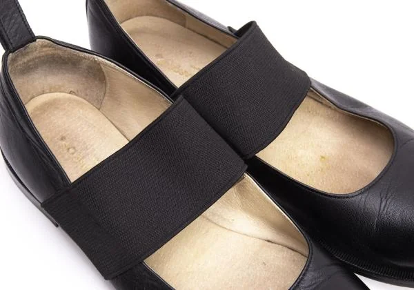 コムデギャルソンCOMME des GARCONS ゴムストラップレザーシューズ 黒23 K-154564_006