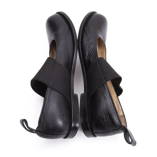 コムデギャルソンCOMME des GARCONS ゴムストラップレザーシューズ 黒23 K-154564_010