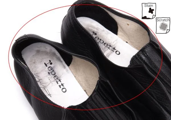 ヨウジヤマモト ファム×レペットYohji Yamamoto FEMME×repetto 国内169足限定 フロントゴアレザーシューズ 黒39 1/2(23.5cm位) K-154568_009