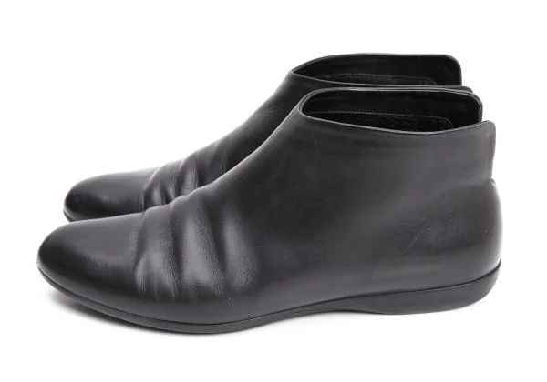 ヨウジヤマモト ファム×フェラガモ Salvatore Ferragamo for Yohji Yamamoto LUEUR レザーショートブーツ 黒6 1/2(24cm位) K-154571_003