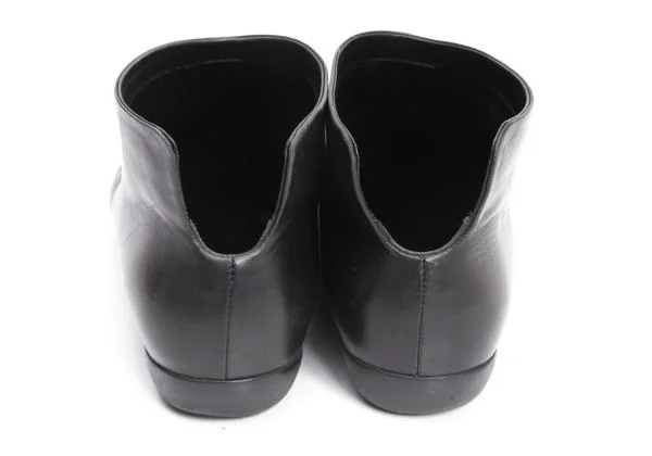 ヨウジヤマモト ファム×フェラガモ Salvatore Ferragamo for Yohji Yamamoto LUEUR レザーショートブーツ 黒6 1/2(24cm位) K-154571_004